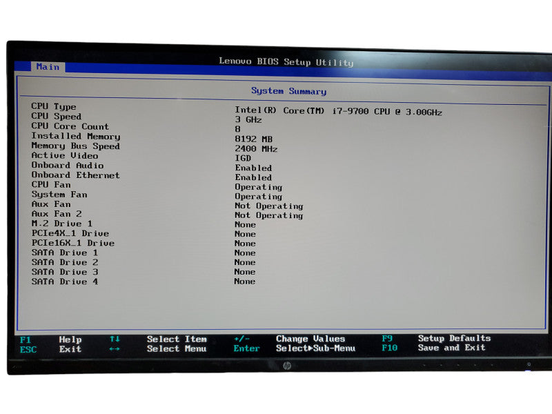 Lenovo ThinkStation P330 Intel Core i7-9700 3.00GHz 8GB NO HDD