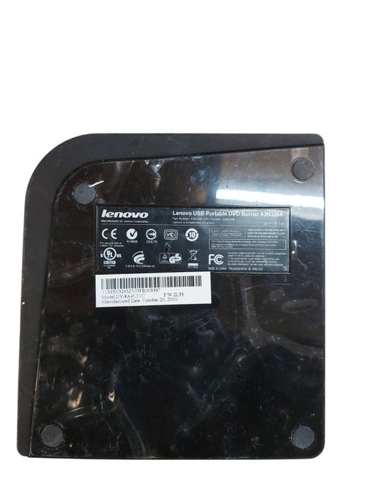 Lenovo Slim USB Portable DVD / CD Burner Model DY-8A4U11C
