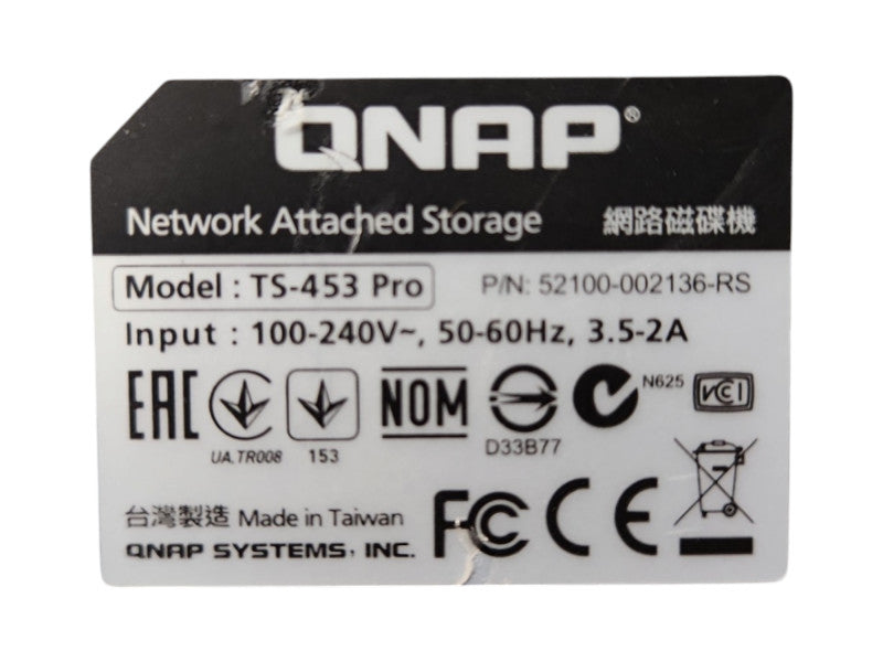QNAP TS-453 Pro 4-Bay NAS, No Caddies & HDD, READ