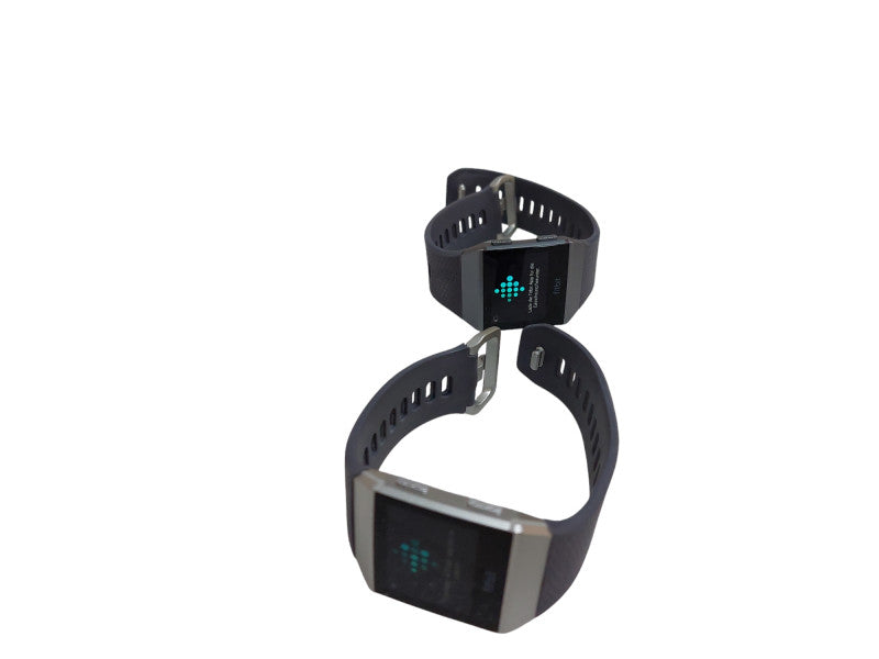 Bundle of 2 Fit Bit S/P 1-Grey & Silver,L/G 1- Charcoal Grey & Grey w Charger =