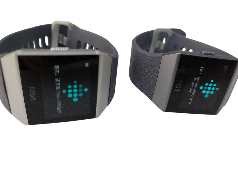 Bundle of 2 Fit Bit S/P 1-Grey & Silver,L/G 1- Charcoal Grey & Grey w Charger =