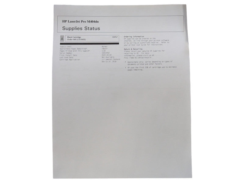 HP LaserJet Pro M404dn nice small monochrome laser printer 100% Toner  -