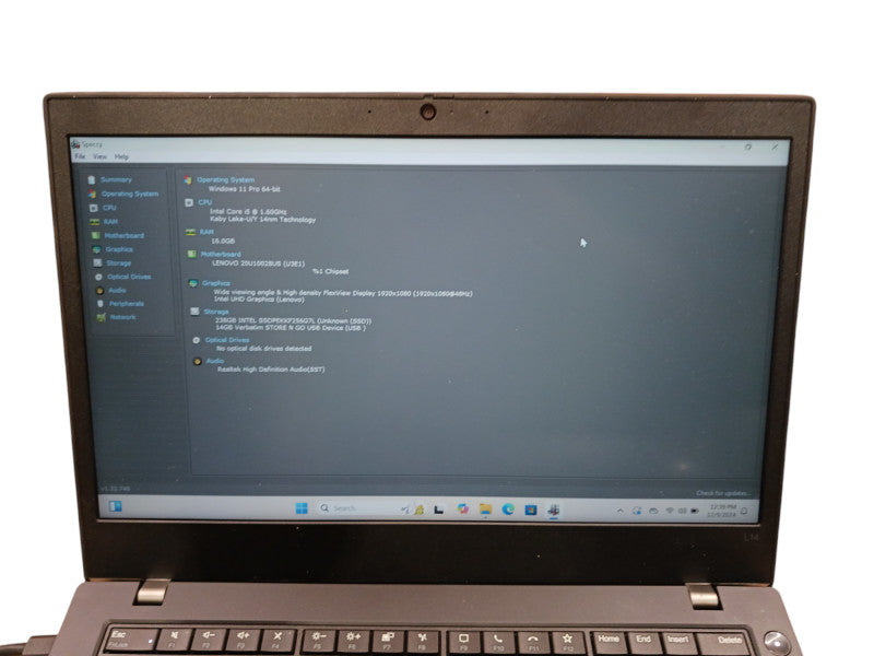 Lenovo ThinkPad L14 Laptop Intel Core i5 10th Gen 16GB RAM 256GB SSD  Lap200
