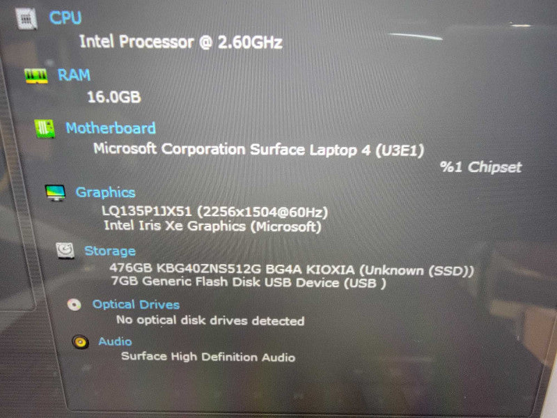 MS Surface Laptop 4 1951 | 4-Core i5-1145G7 @2.6GHz | 16GB RAM | 512GB SSD  Lap200