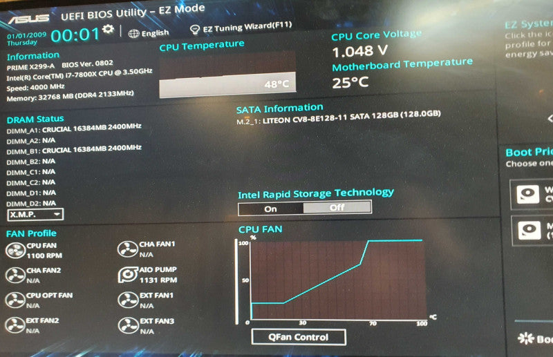 Custom Tower THERMALTAKE i7-7800X @ 3.50GHz ASUS PRIME X299-A 32GB | 128GB