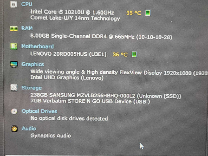 Lenovo ThinkPad E15| i5-10210U| 8GB DDR4| 256GB READ β Lap200