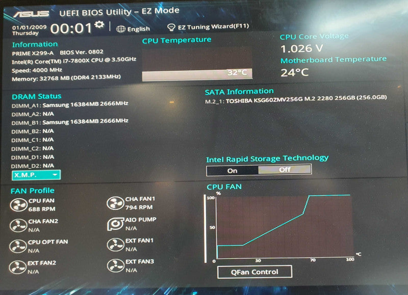 Custom Tower THERMALTAKE i7-7800X @ 3.50GHz ASUS PRIME X299-A 32GB | 256GB
