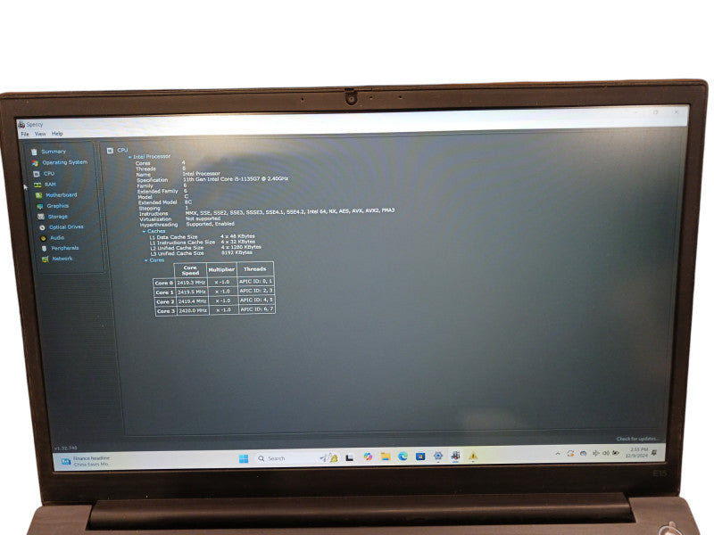 Lenovo ThinkPad E15 G2 14" i5-1135G7 2.4Gh 8GB DDR4 128GB SSD  Lap200