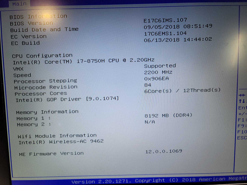 MSI GL73 8RC | i7-8750H| 8GB DDR4| NO SSD FOR PARTS/REPAIR  β BudLap
