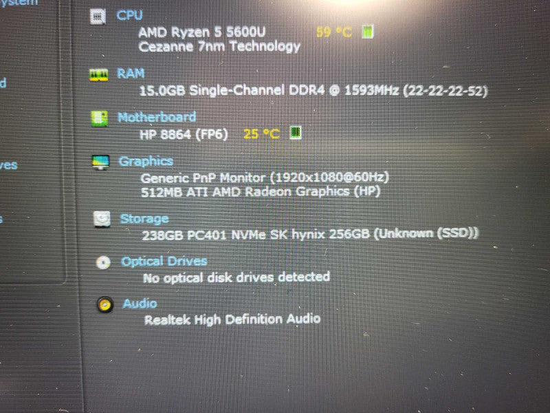 HP ProBook 455 G8 AMD Ryzen 5 5600U 16GB RAM 256GB SSD READ $ Lap200