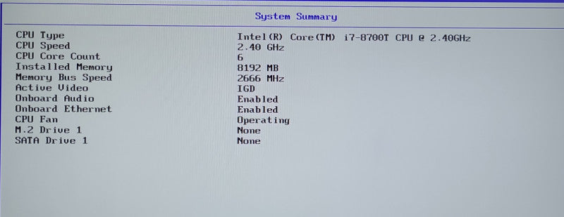 Lenovo ThinkCentre M720q USFF Core i7-8700T@2.40GHz 8GB RAM NO-HDD/SSD