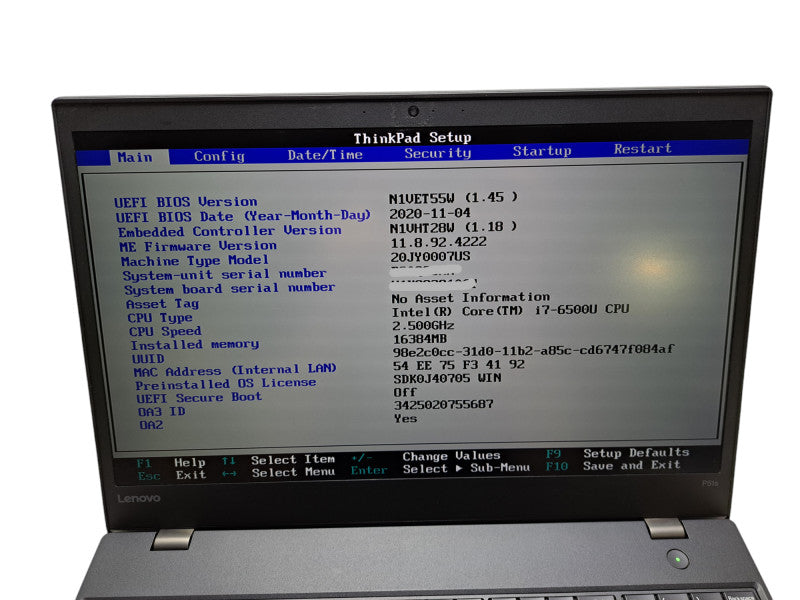 Lenovo ThinkPad P51s 15.6"| i7-6500U @2.50GHz, 16GB RAM, 256GB NVMe, M520 GPU  Lap200