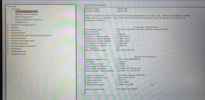 Dell Precision 7510, Xeon E3-1505Mv3 2.8GHz QC, 16GB DDR4, 512GB SSD,  Q_ Lap200