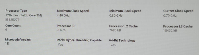 Intel Core i5-12500T SRL5W@2.00GHz 18MB X212L495 CPU DESKTOP Processor.