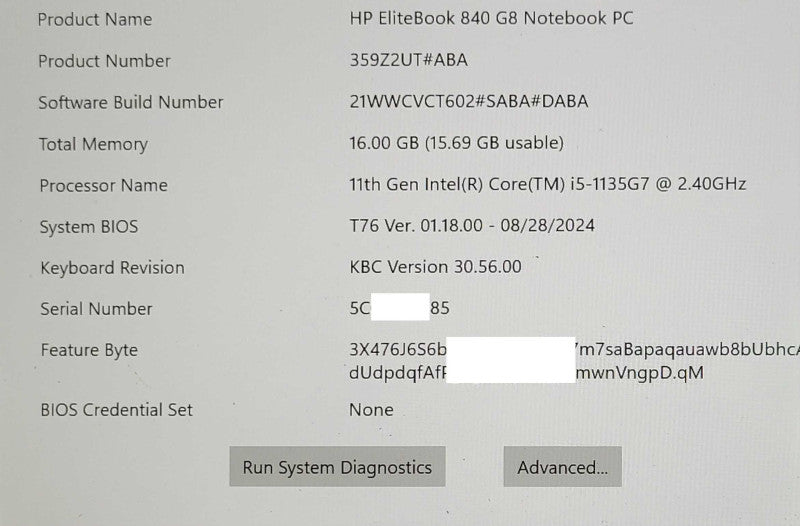 HP EliteBook 840 G8, Core i5-1135G7 2.4GHz 16GB DDR4 256GB SSD, 14" Q_ Lap200