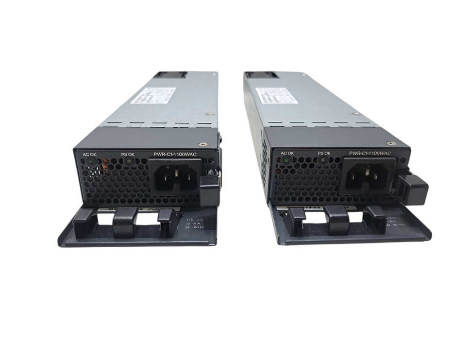 Lot of 2x PWR-C1-1100WAC AC Power Supply for Cisco Catalyst 3850 Switch )