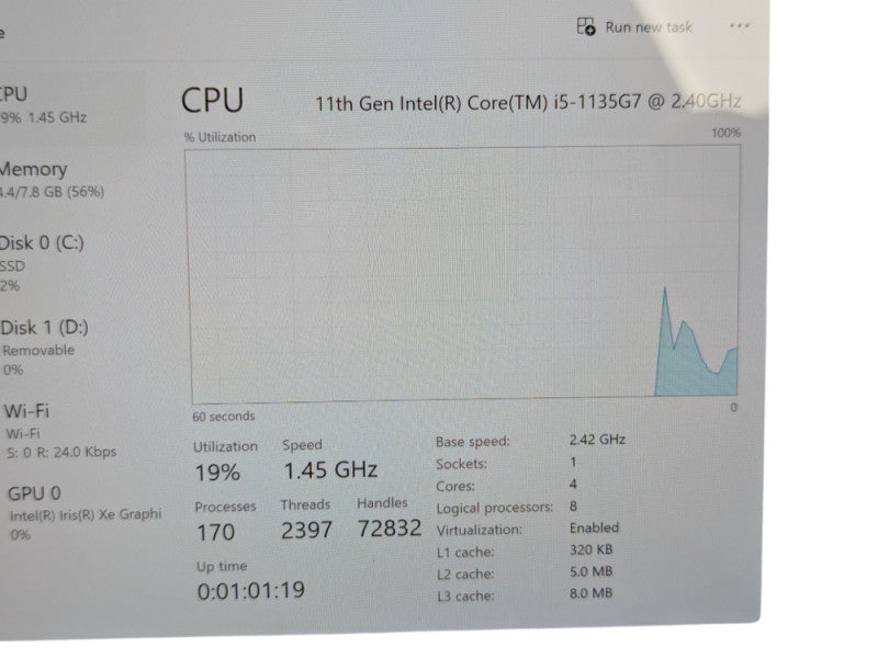 Surface Pro 7+ 1960 Intel Core i5-1135G7 8GB RAM & 128GB Storage  - Lap200