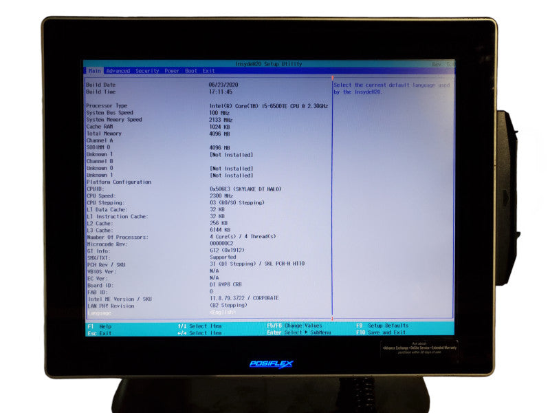 Posiflex XT-6315 POS Terminal | Core i5-6500TE | 4GB RAM | No HDD