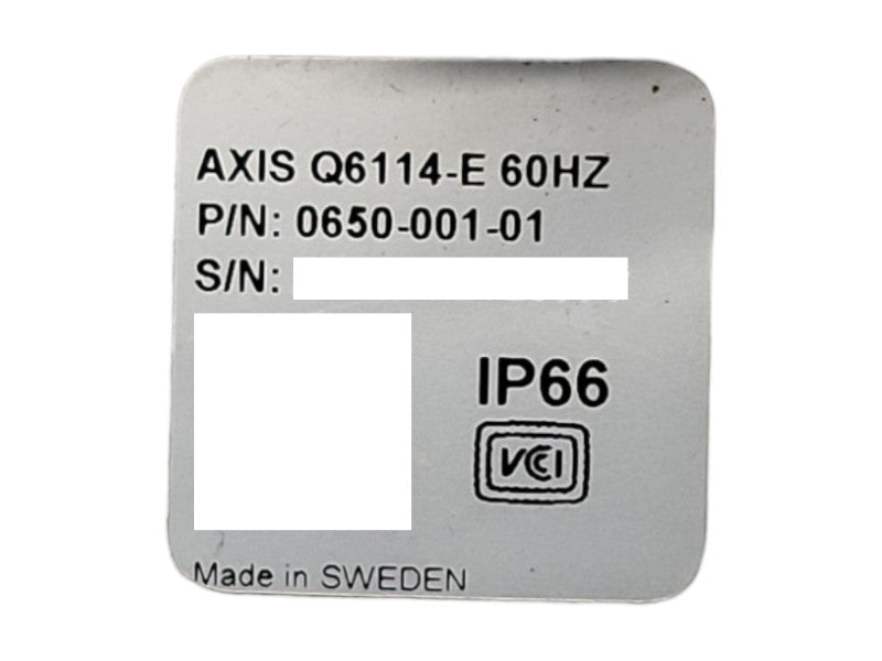 AXIS Q6114-E PTZ Dome Network Camera w/ dome cover
