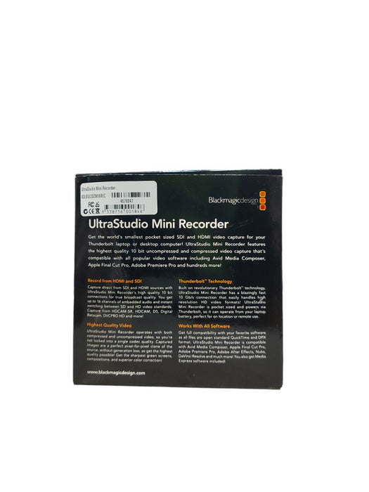 BlackMagic Design UltraStudio Mini Recorder HDMI Thunderbolt with cables