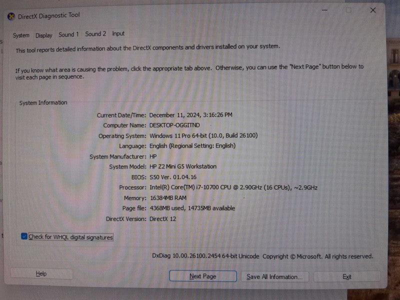 HP Z2 Mini G5 WorkStation i7-10700 @2.90 GHz 16GB,512 GB NVMe, Quadro T1000