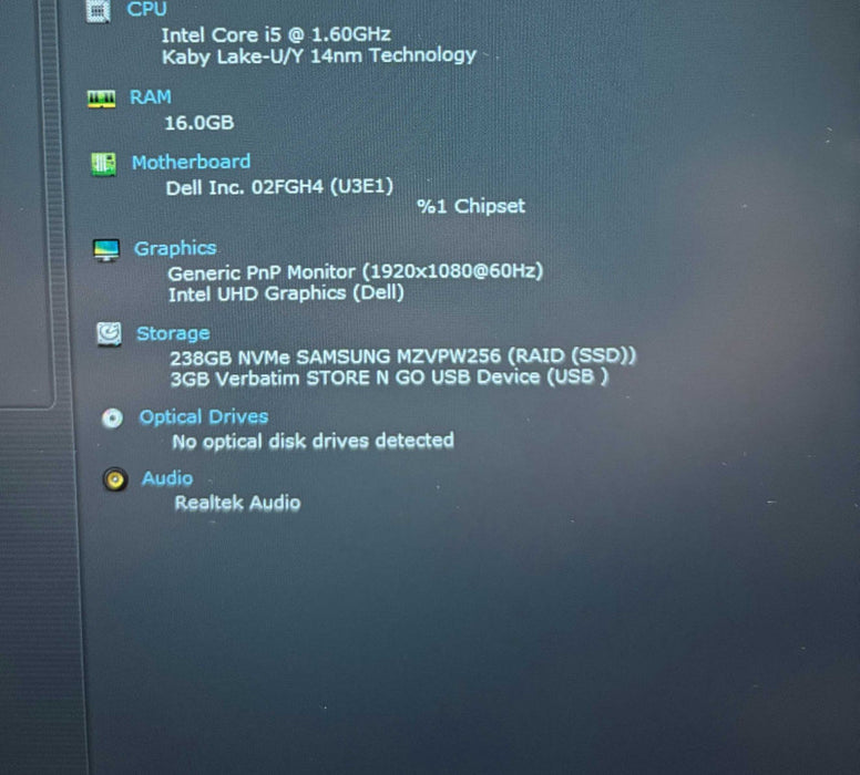 Dell Latitude 5410 Intel Core i5-10210U@1.6GHz 16GB DDR4 RAM 256GB SSD  Lap200
