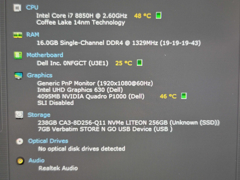 Dell Precision 5530| i7-8850H |16GB DDR4| Quadro P1000| 256GB SSD  β Lap200