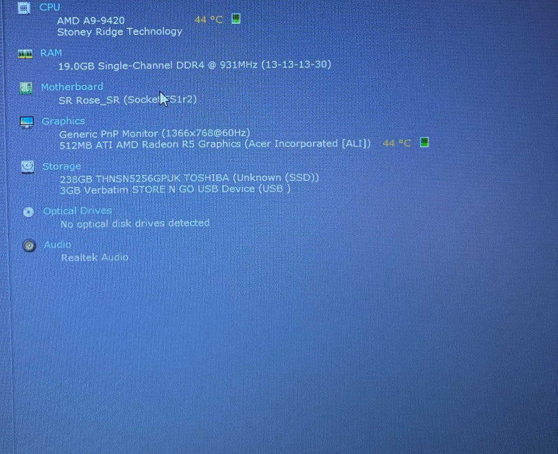 Acer Aspire 3 AMD A9 1.8GHz  Radeon R5 GPU 16GB RAM 256GB SSD  BudLap