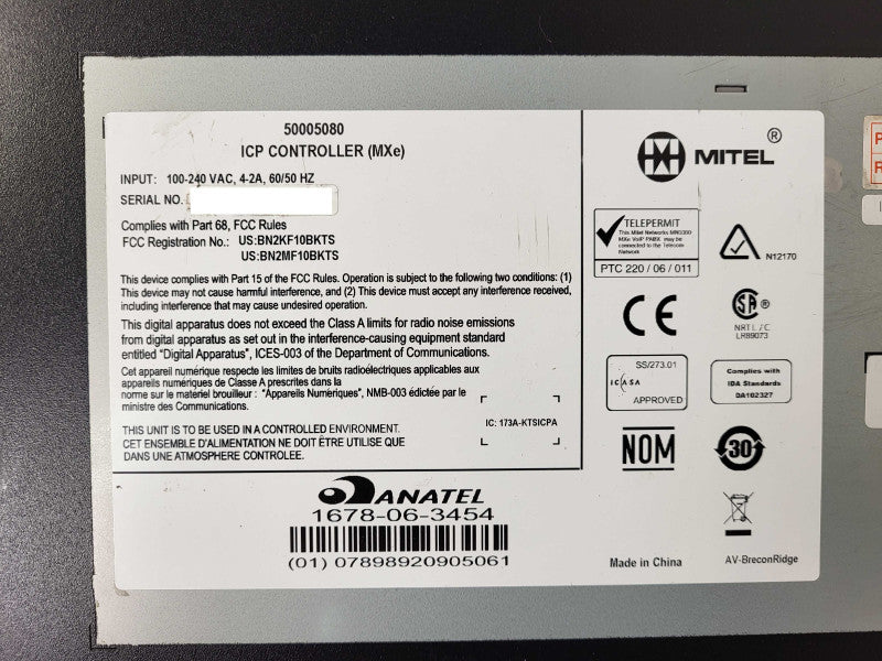 Mitel 3300 MXe 50005080 ICP CONTROLLER READ