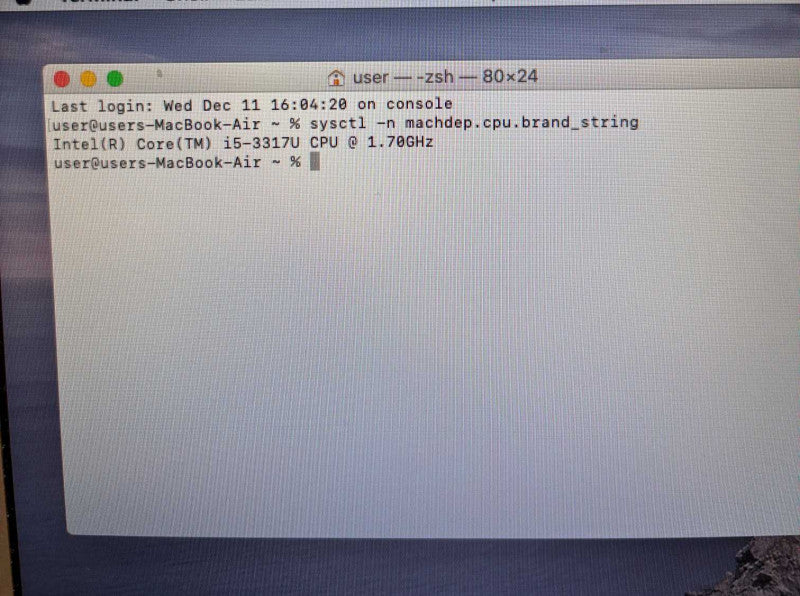 Apple MacBook Air 11'' 2012 i5-3317U@1.7GHz 8GB RAM 256GB SSD READ