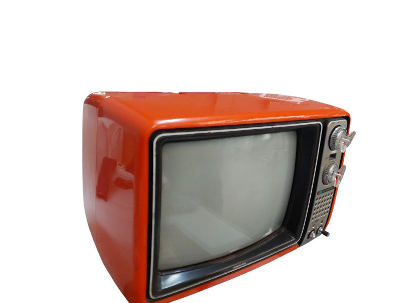 Vintage Toshiba CRT Orange Shell Tube Television Model: C335C =