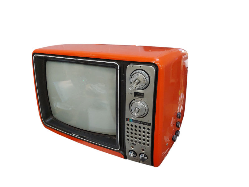 Vintage Toshiba CRT Orange Shell Tube Television Model: C335C =