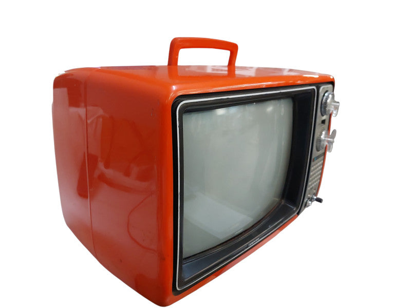 Vintage Toshiba CRT Orange Shell Tube Television Model: C335C =