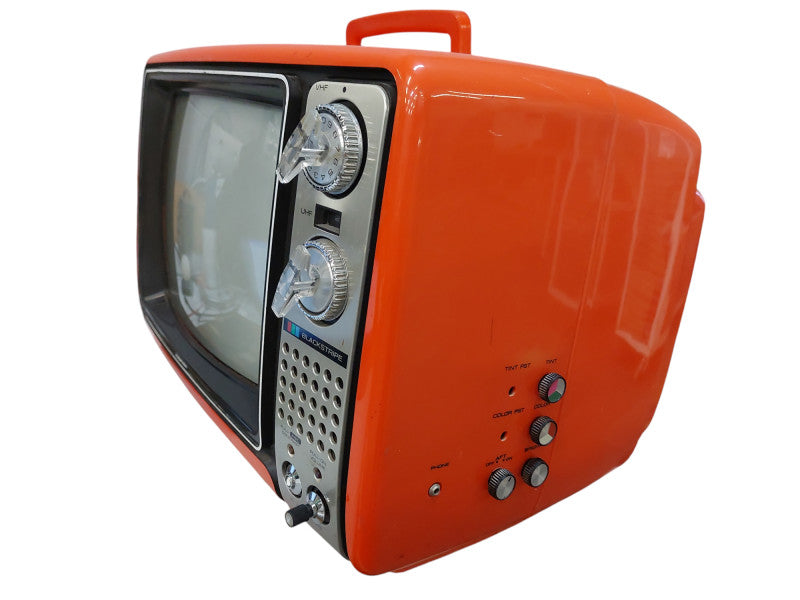 Vintage Toshiba CRT Orange Shell Tube Television Model: C335C =