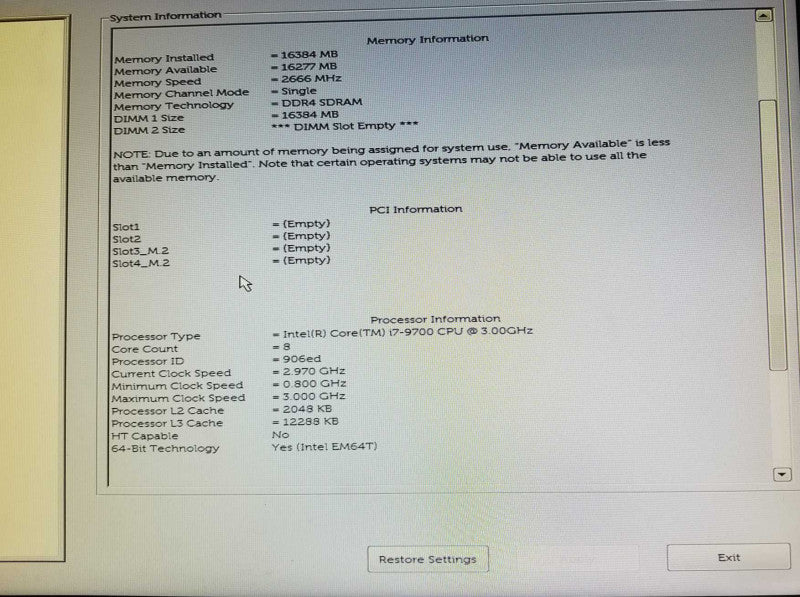 Dell Optiplex 3070 SFF | i7- 9700 CPU @ 3.00GHz | 16GB DDR4