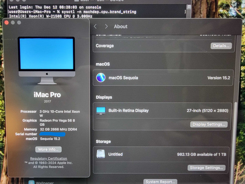 iMac Pro 2017 27" | 10-Core Xeon W-2150B @3.0GHz | 32GB RAM | 1TB SSD - READ