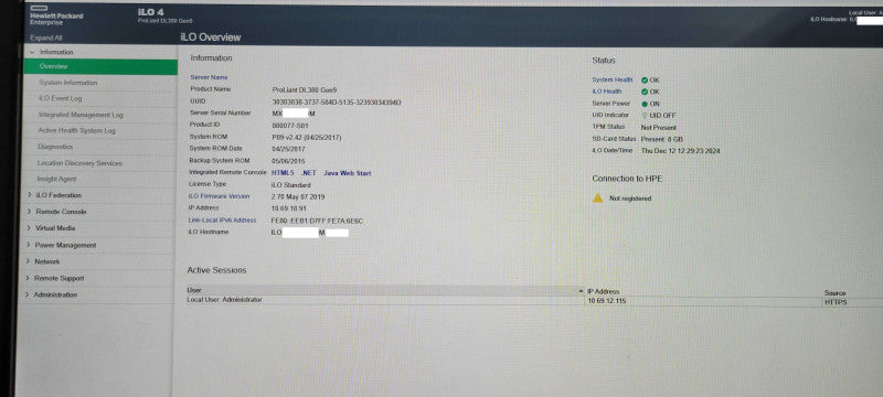 HP Proliant DL380 G9, 2x Xeon E5-2690v3 2.60GHz 64GB DDR4 P440AR 3x 400GB SSD _