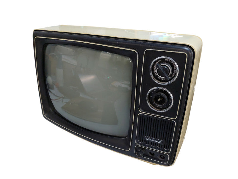 Vintage Magnavox 12" CRT Blk & Wht Television mdl: 12BW with Circle Antenna  =