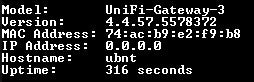 Ubiquiti Networks UniFi USG Security Gateway. Factory Reset !
