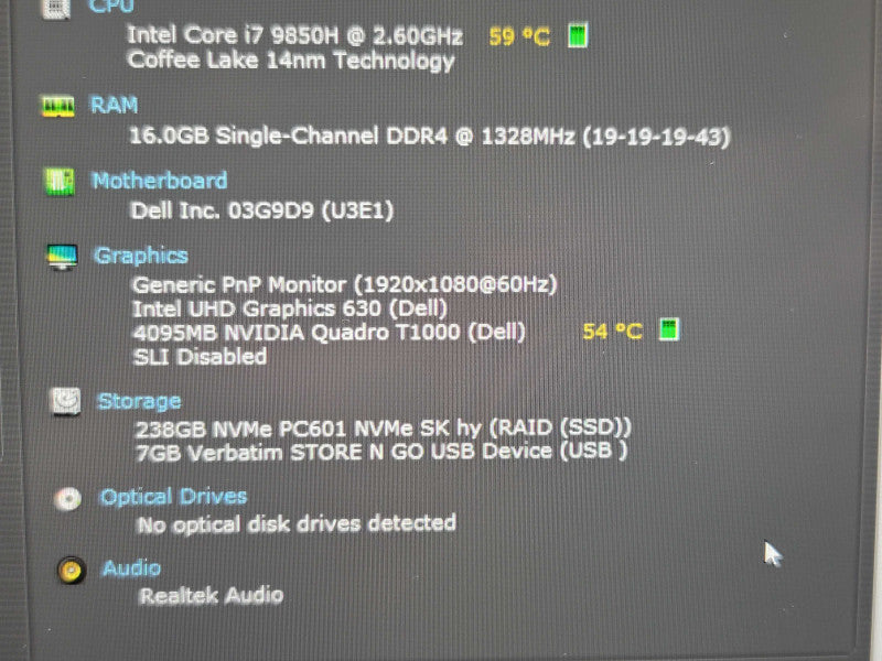Dell Precision 5540 | i7-9850H| 16GB DDR4| Quadro T1000| 256GB SSD  β Lap200