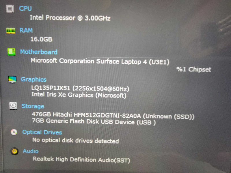 MS Surface Laptop 4 1951 13.5" | i7-1185G7 @3.0 GHz 16GB RAM 512GB SSD - READ Q Lap200