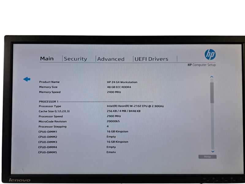 HP Z4 G4 Workstation| Xeon W-2102 @2.9GHz, 48GB DDR4, Quadro P400, 256GB NVMe