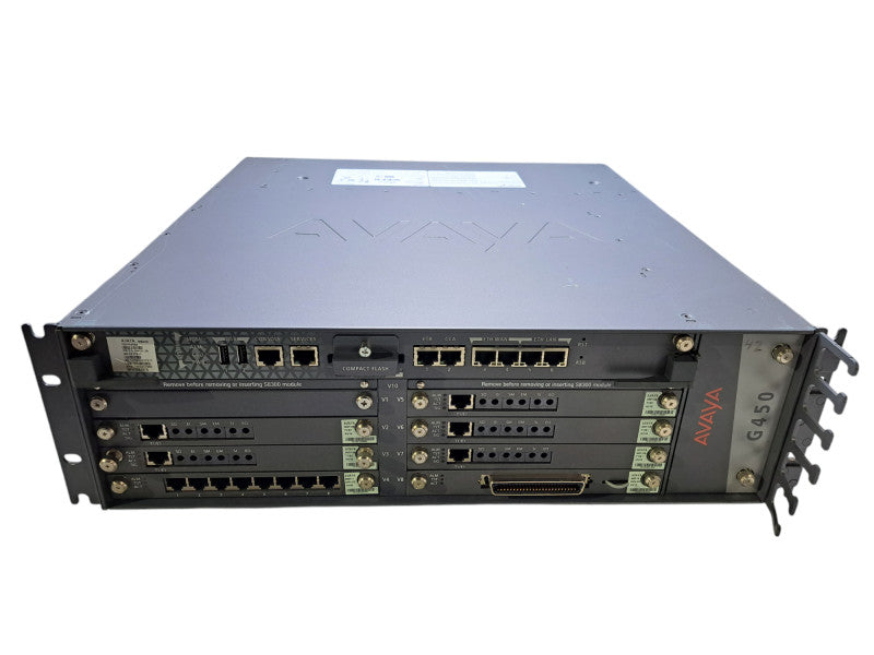 Avaya G450 Chassis w/ MB450, MM716, MM711 & 5x MM701B | 1x PSU *READ*