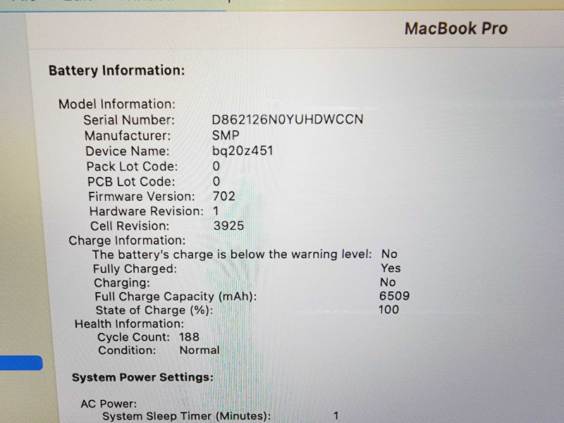 Apple Macbook Pro 2017 15" 4-Core i7-7700HQ @ 2.8HGz 16GB DDR3 250GB SSD (