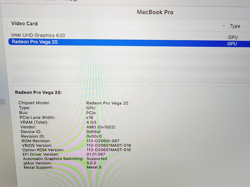 Apple Macbook Pro 2019 15" 8-Core i9-9880H @ 2.3GHz 32GB DDR4 1TB SSD Radeon Pro Vega 20 4GB (