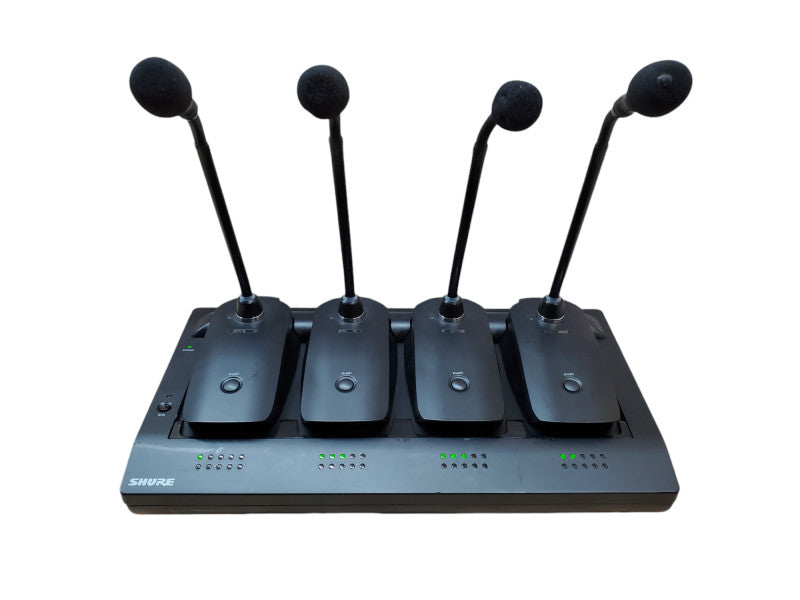 Shure MXWNCS8 8-Port Networked Charging Station 4x Shure MXW8 Z10 Microphone Q