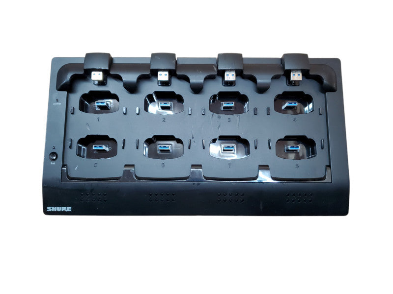 Shure MXWNCS8 8-Port Networked Charging Station 4x Shure MXW8 Z10 Microphone Q