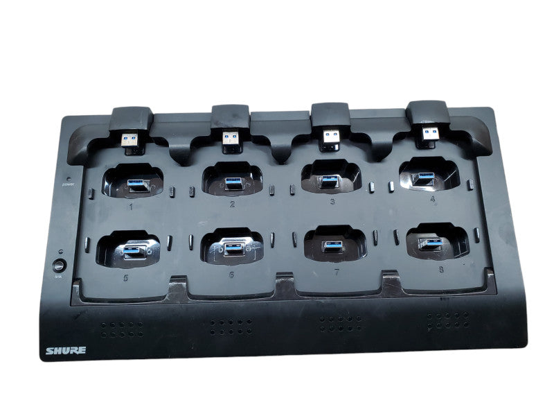 Shure MXWNCS8 8-Port Charging Station 4x Shure MXW8 Z10 Microphone | No AC | *READ*