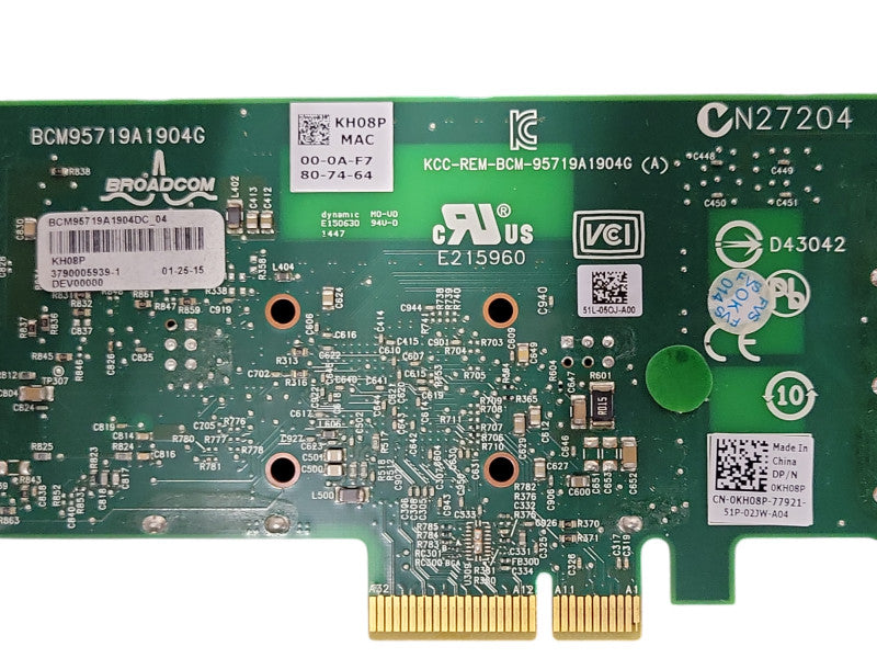 Dell KH08P Broadcom 5719 Quad-Port 1GbE PCIe Network Interface Card _