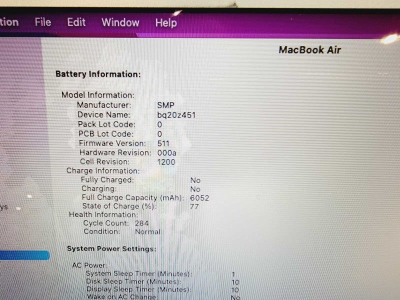 Apple Macbook Air 2017 13" 2-Core i7-5650U @ 2.2GHz 8GB DDR3 500GB SSD
